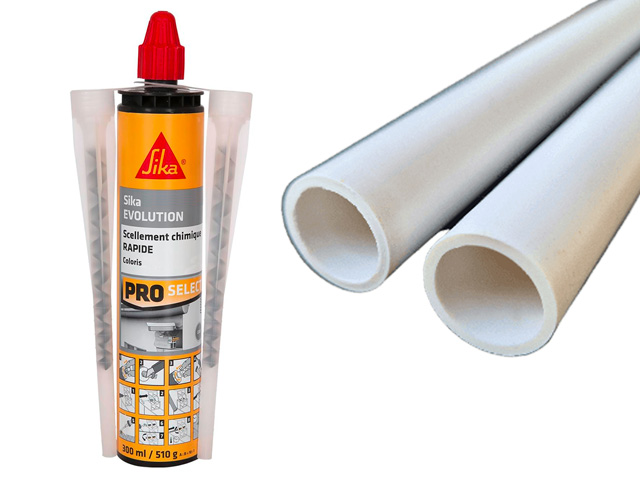 Kit pose SECURIPOOL STANDARD Ø16mm  avec 2 tubes 50cm + époxy